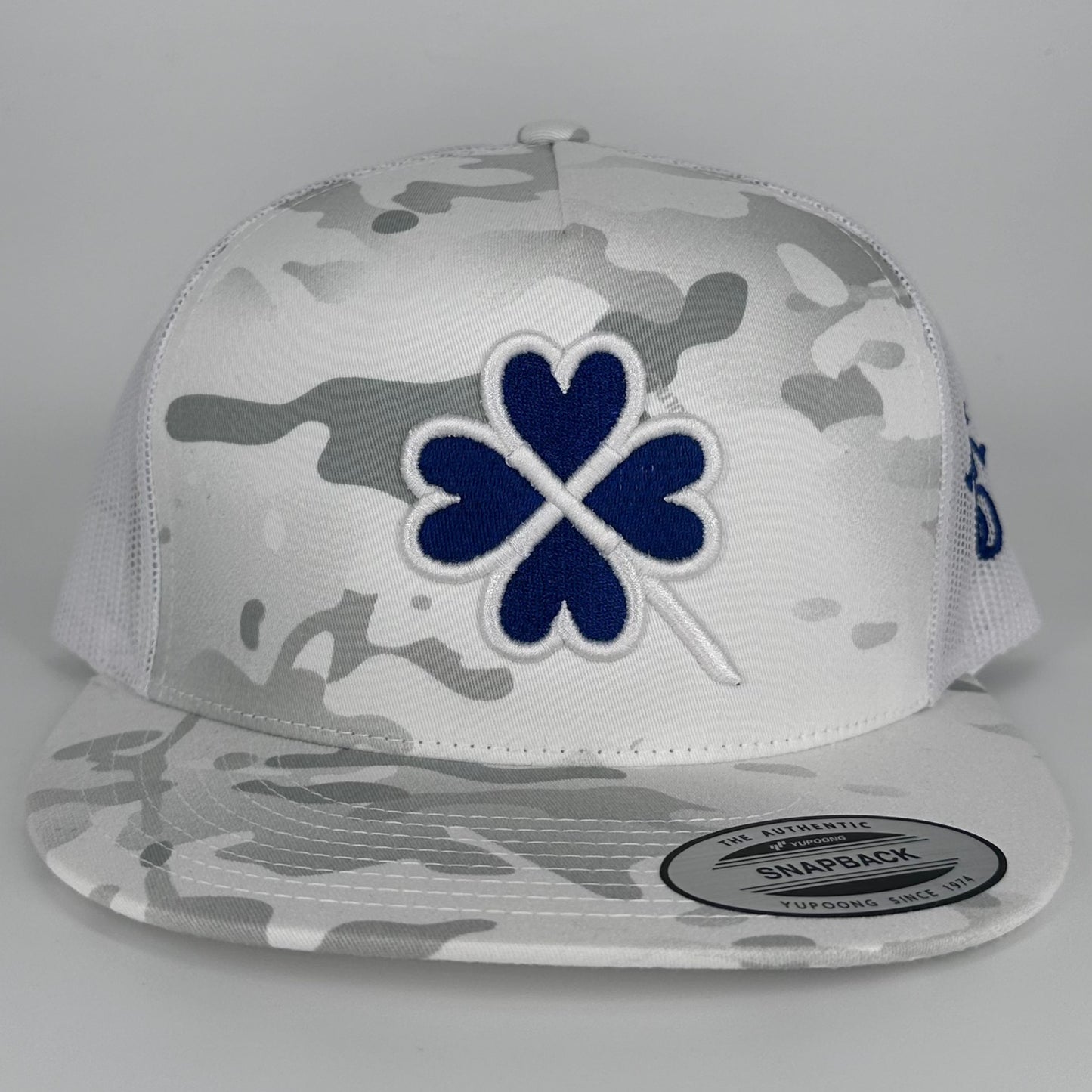 White Camo - Navy Blue Lucky Charm Hat