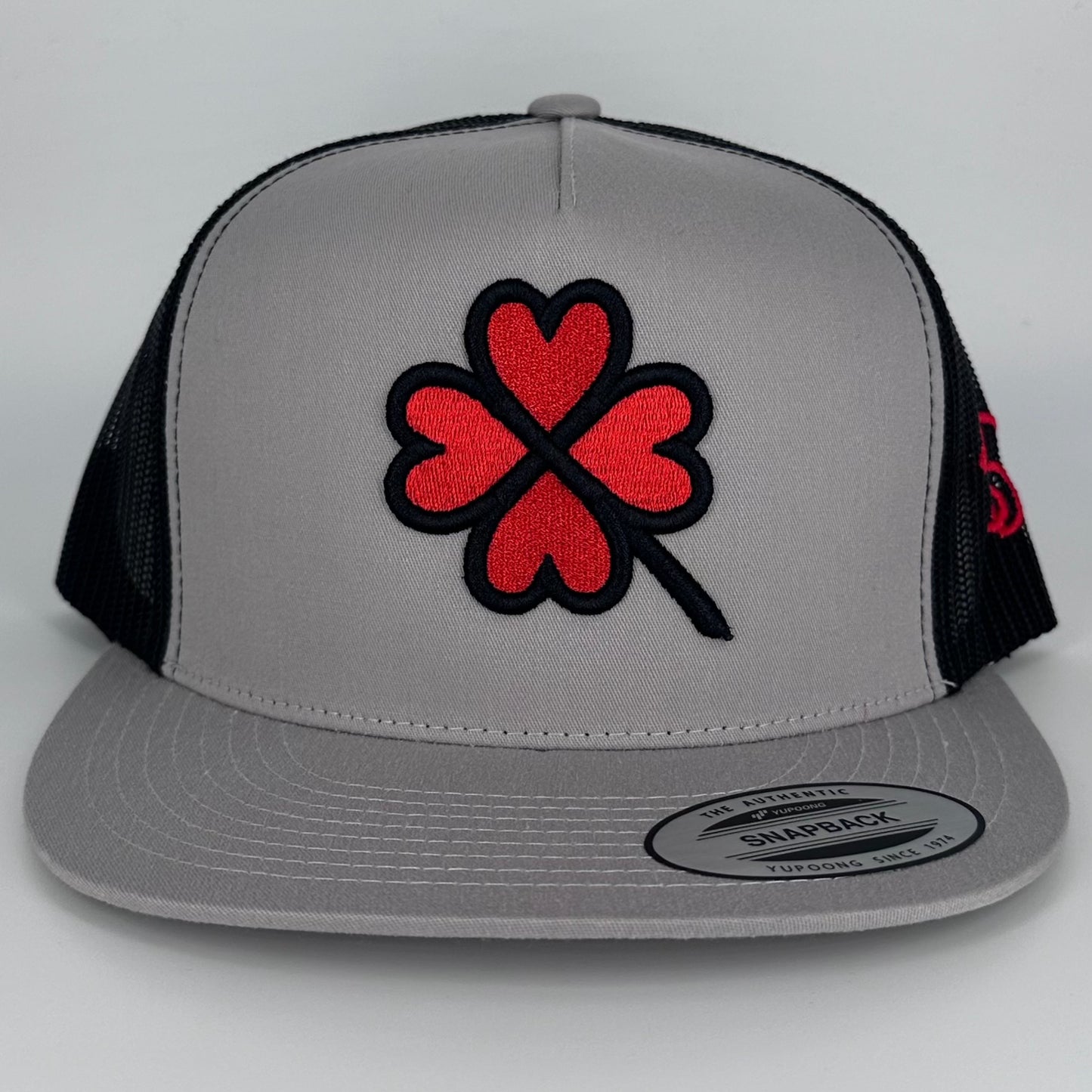 Gray - Red Lucky Charm Hat